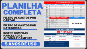 planilha excel para controle de gastos com cartão de crédito